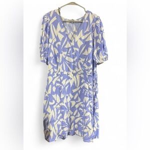a new day Lavender and Cream Abstract Print Midi Dress